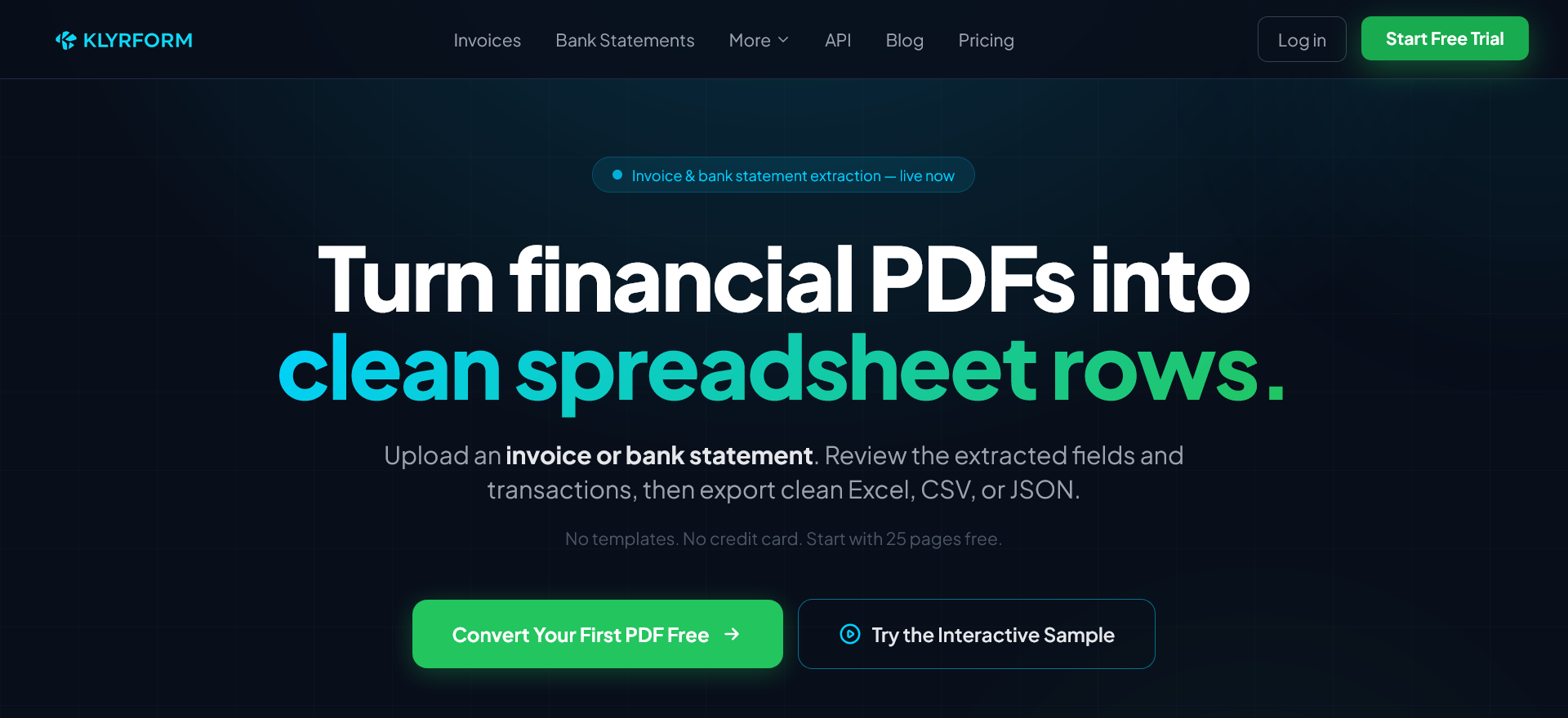 Klyrform website screenshot